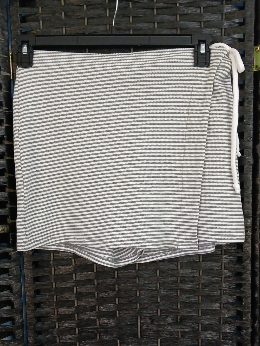 Kirious Los Angeles Striped Mini Skort with Side Tie Womens Sz L